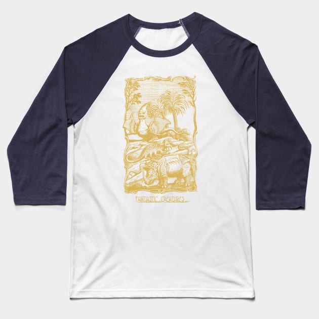 Vintage Fantastic Creatures Baseball T-Shirt by RAdesigns